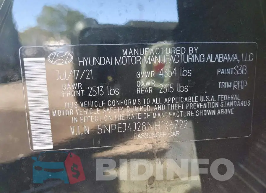 5NPEJ4J28NH136722 Photo# 12