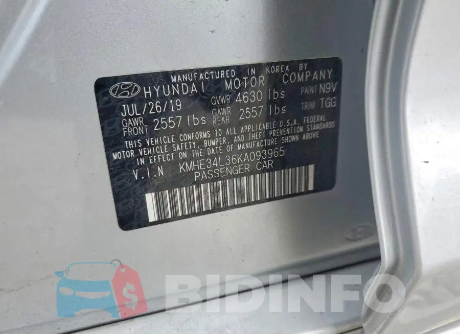 KMHE34L36KA093965 Photo# 12