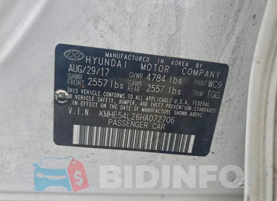 KMHE54L26HA072706 Photo# 12