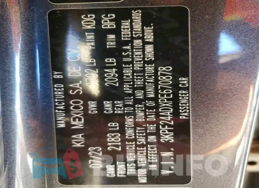 3KPF24ADXPE670878 Photo# 12