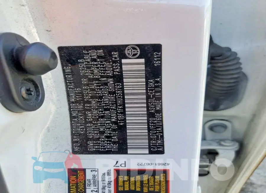 4T1BF1FK1HU358763 Photo# 12