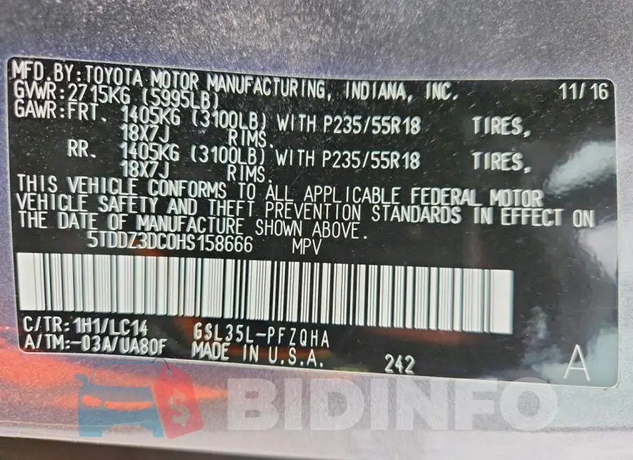 5TDDZ3DC0HS158666 Photo# 14