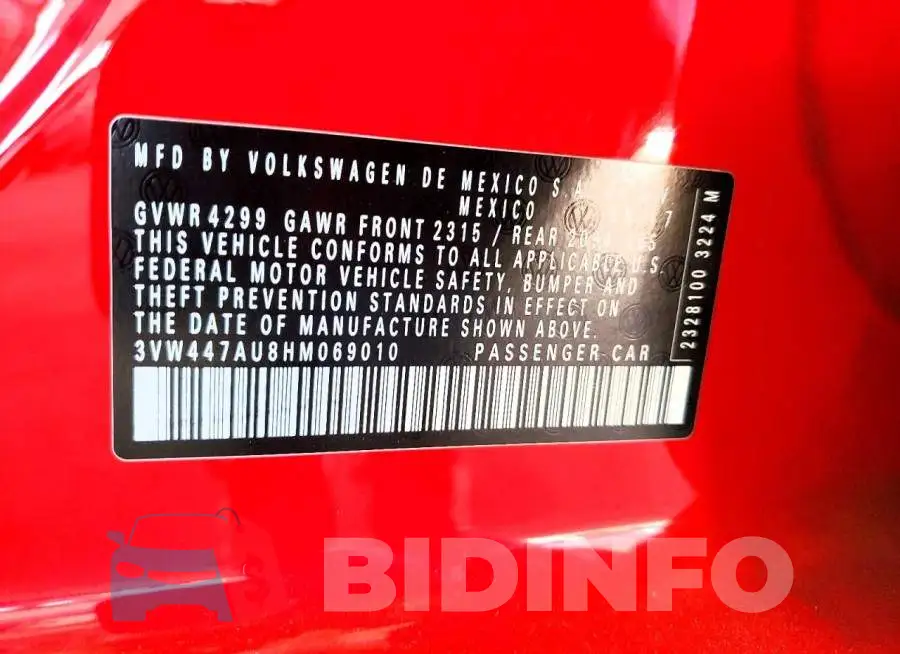 3VW447AU8HM069010 Photo# 13