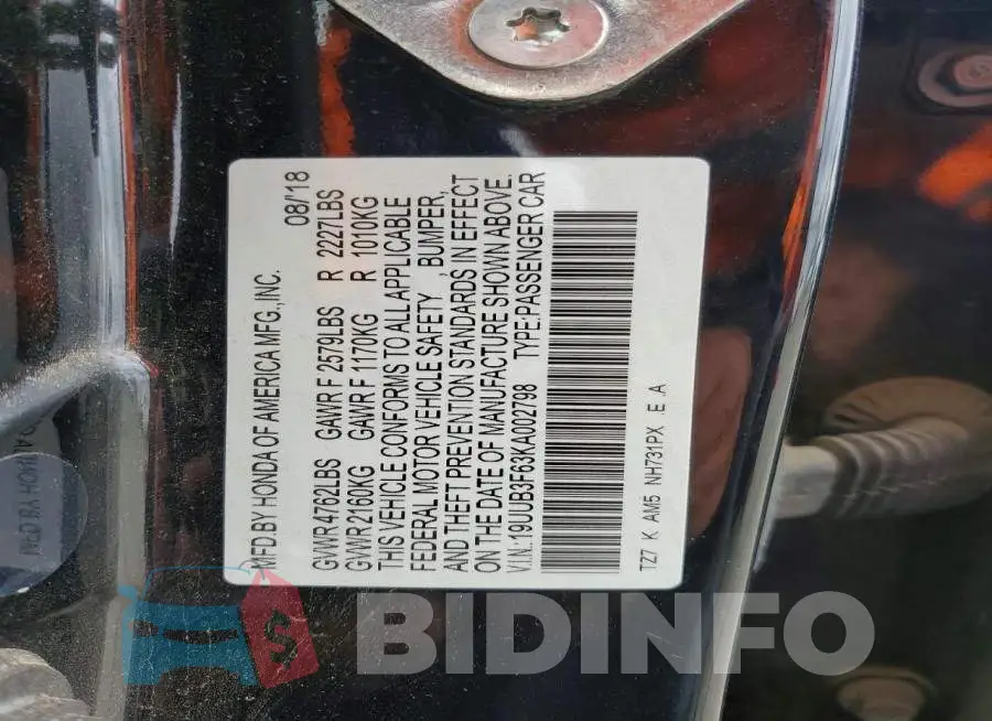 19UUB3F63KA002798 Photo# 13