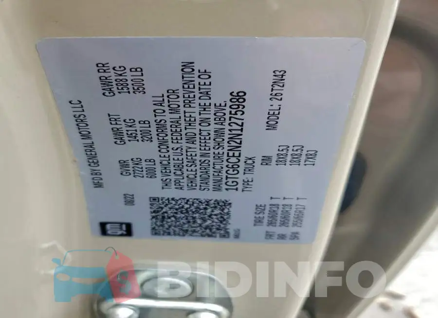 1GTG6CEN2N1275986 Photo# 13