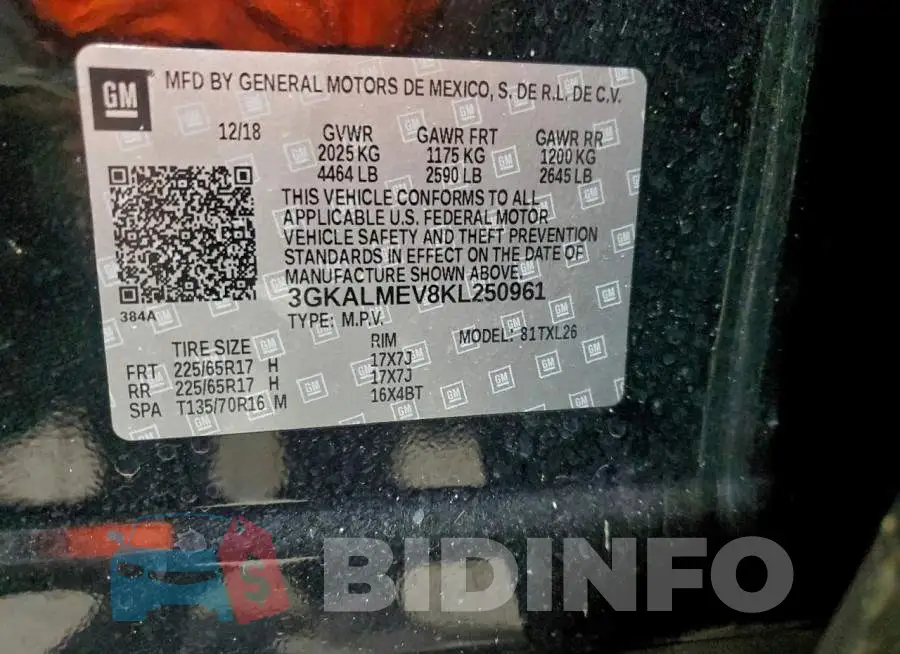 3GKALMEV8KL250961 Photo# 13