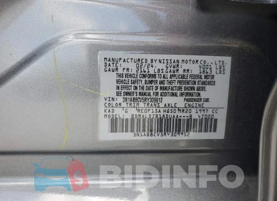 3N1AB8CV5RY309912 Photo# 12