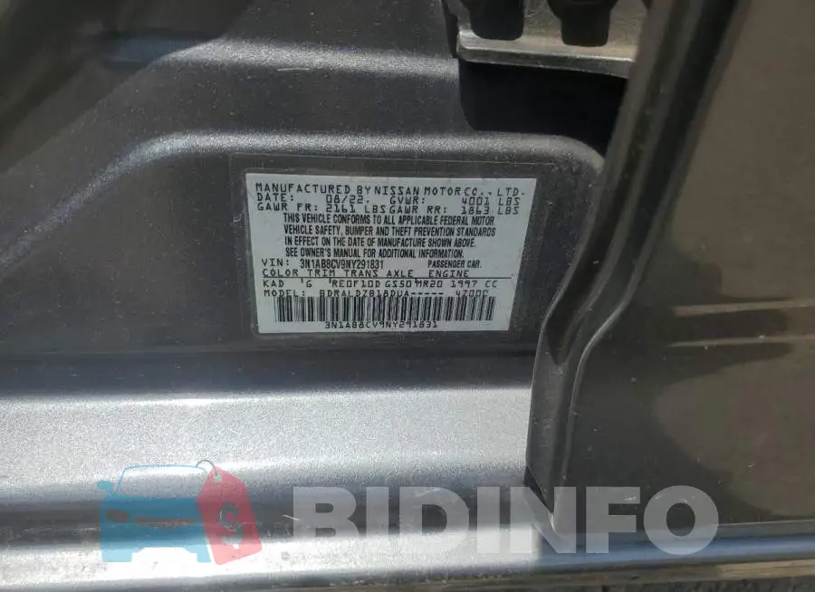 3N1AB8CV9NY291831 Photo# 12