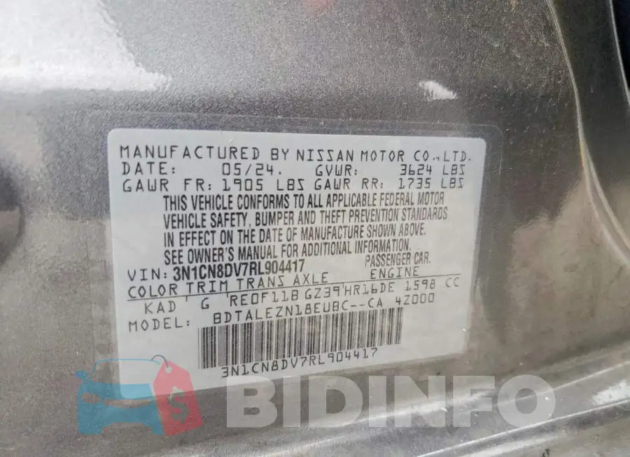 3N1CN8DV7RL904417 Photo# 12