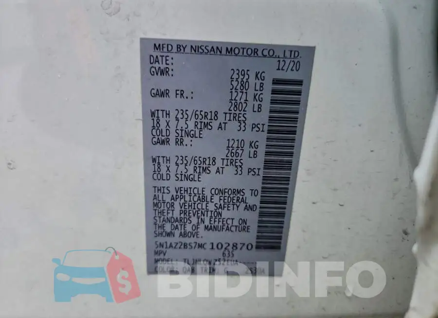 5N1AZ2BS7MC102870 Photo# 14