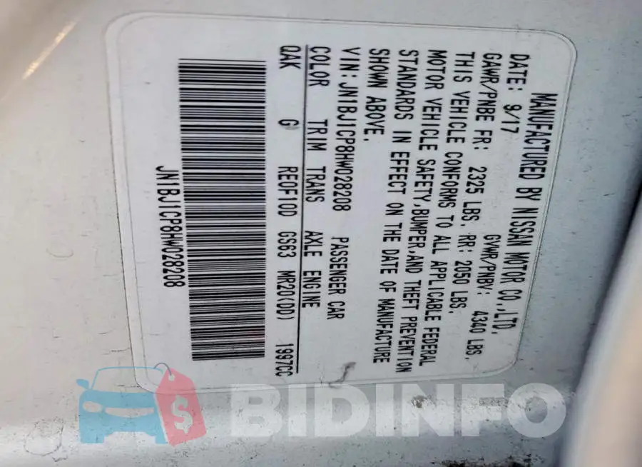 JN1BJ1CP8HW028208 Photo# 12