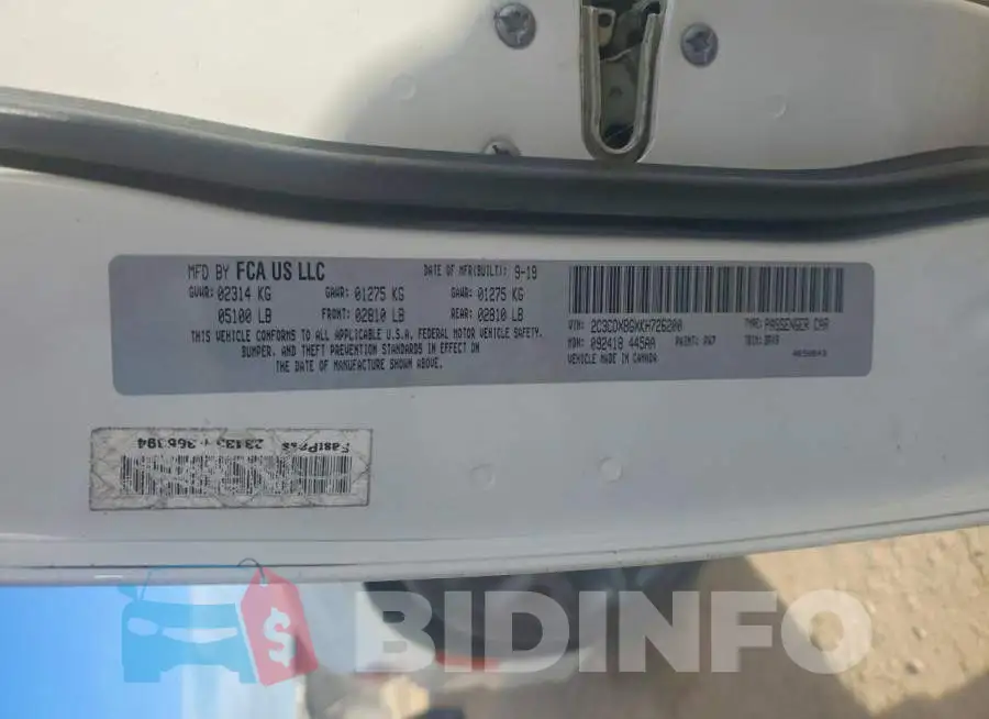 2C3CDXBGXKH726200 Photo# 13