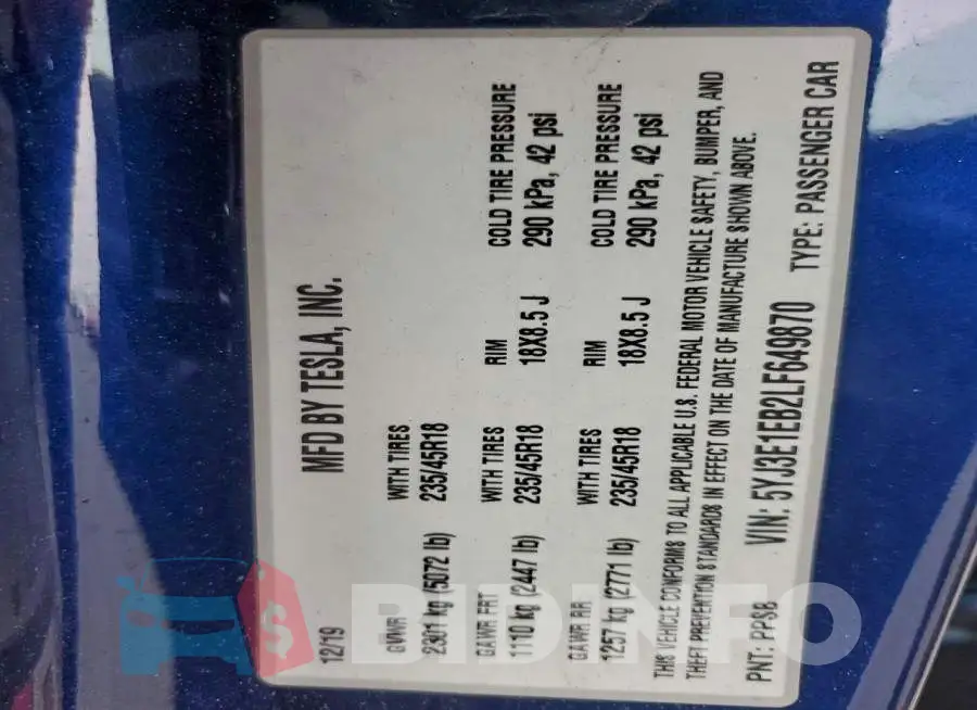 5YJ3E1EB2LF649870 Photo# 13