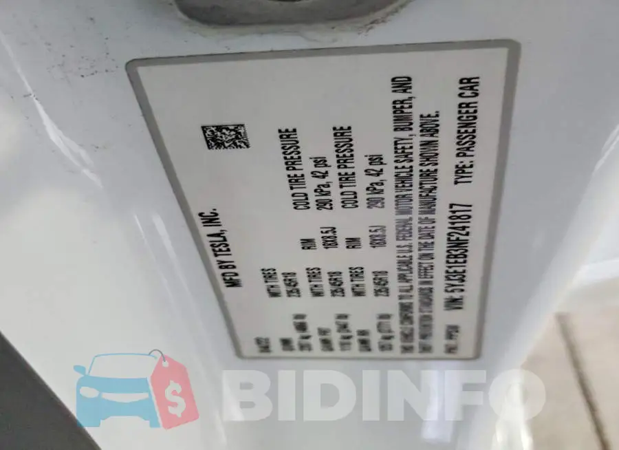 5YJ3E1EB3NF241817 Photo# 12