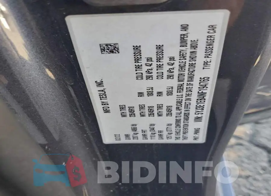 5YJ3E1EB4NF194765 Photo# 13