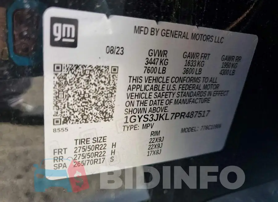 1GYS3JKL7PR487517 Photo# 13