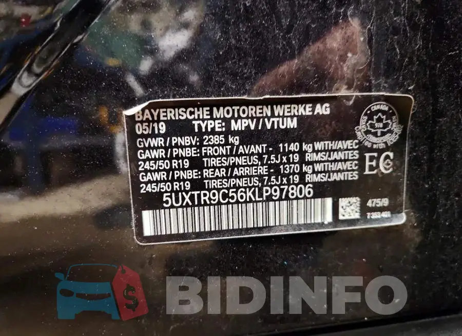 5UXTR9C56KLP97806 Photo# 13