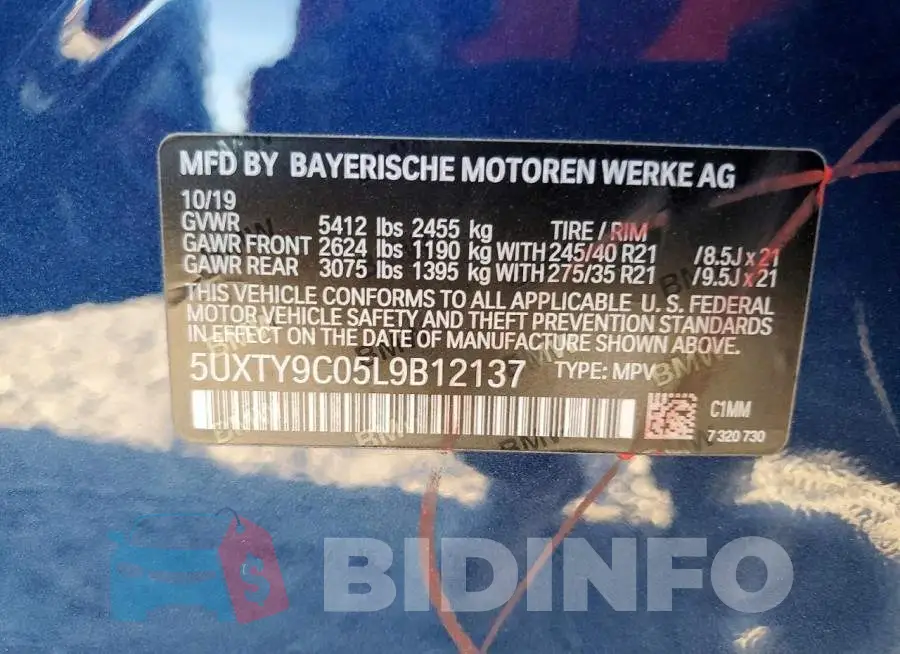 5UXTY9C05L9B12137 Photo# 13