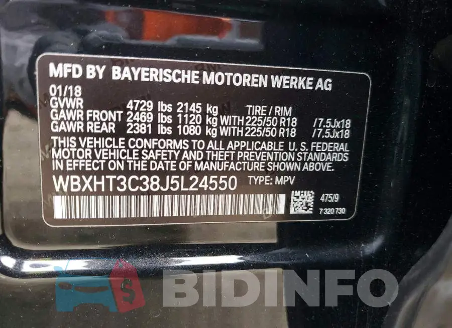 WBXHT3C38J5L24550 Photo# 12