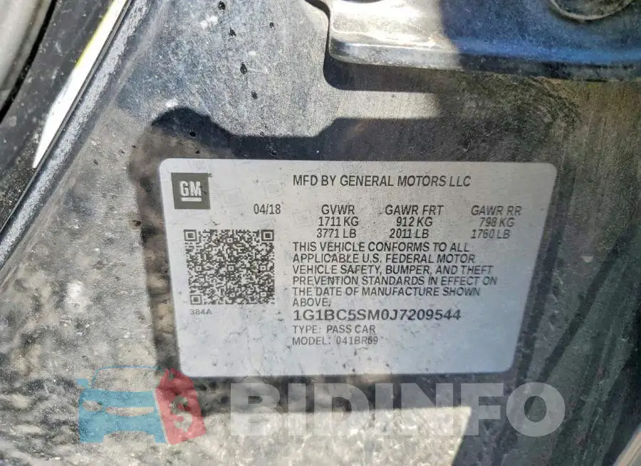 1G1BC5SM0J7209544 Photo# 11