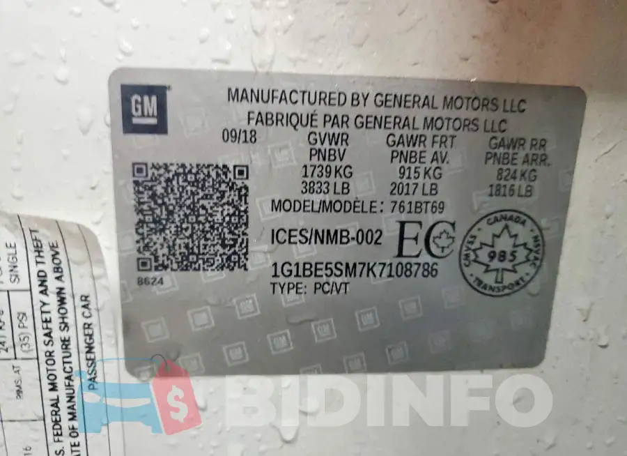 1G1BE5SM7K7108786 Photo# 13