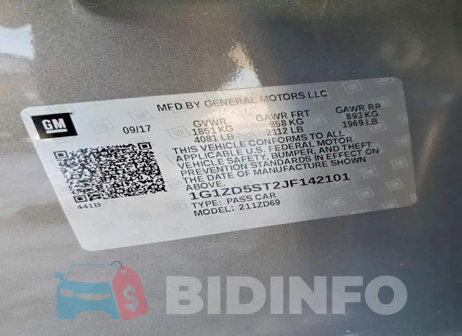 1G1ZD5ST2JF142101 Photo# 12