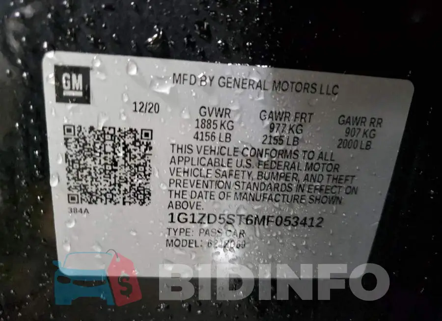 1G1ZD5ST6MF053412 Photo# 13