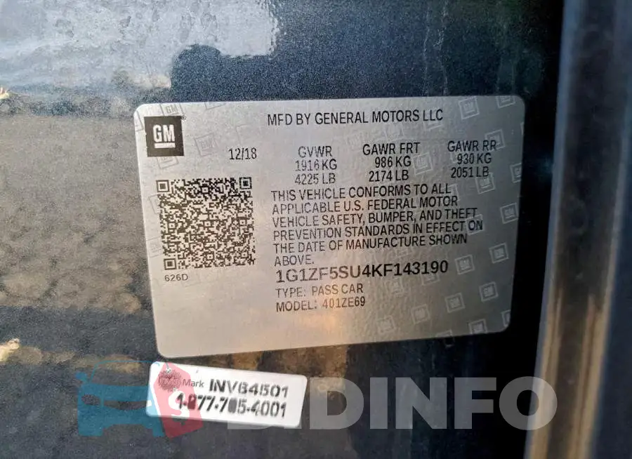 1G1ZF5SU4KF143190 Photo# 12