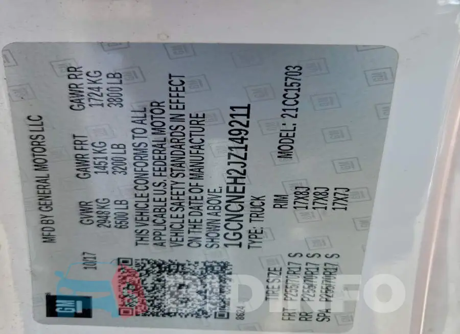 1GCNCNEH2JZ149211 Photo# 12