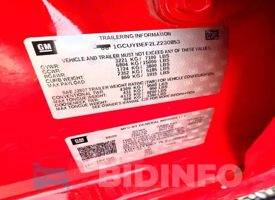 1GCUYBEF2LZ230853 Photo# 12