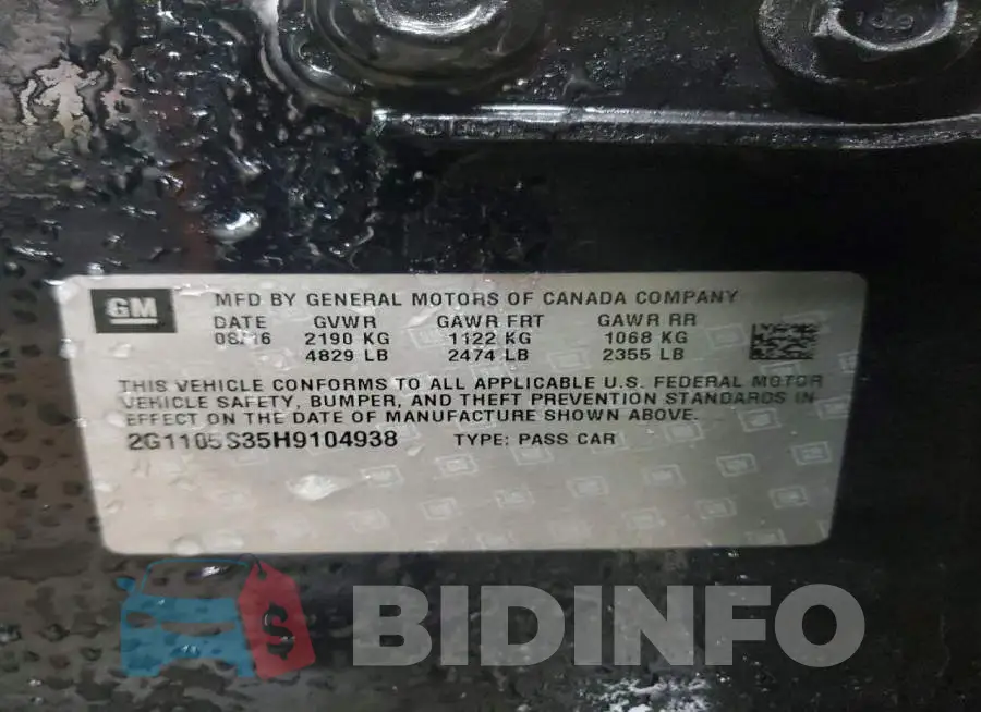 2G1105S35H9104938 Photo# 12