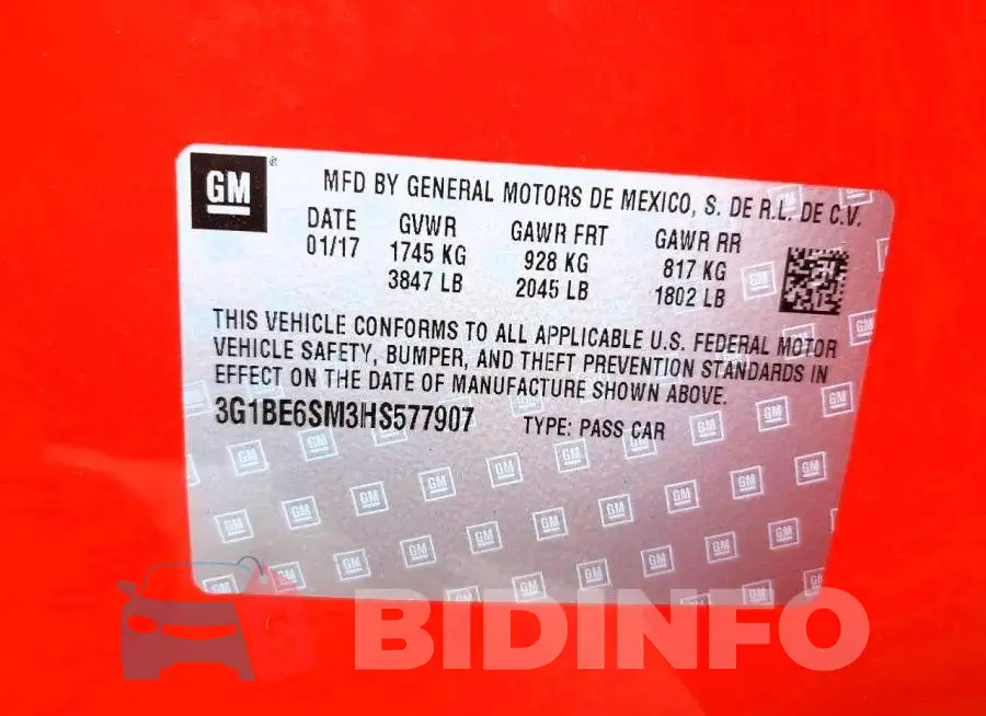 3G1BE6SM3HS577907 Photo# 12