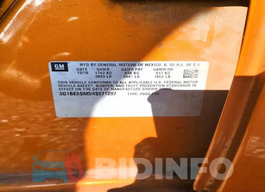3G1BE6SM5HS571297 Photo# 12