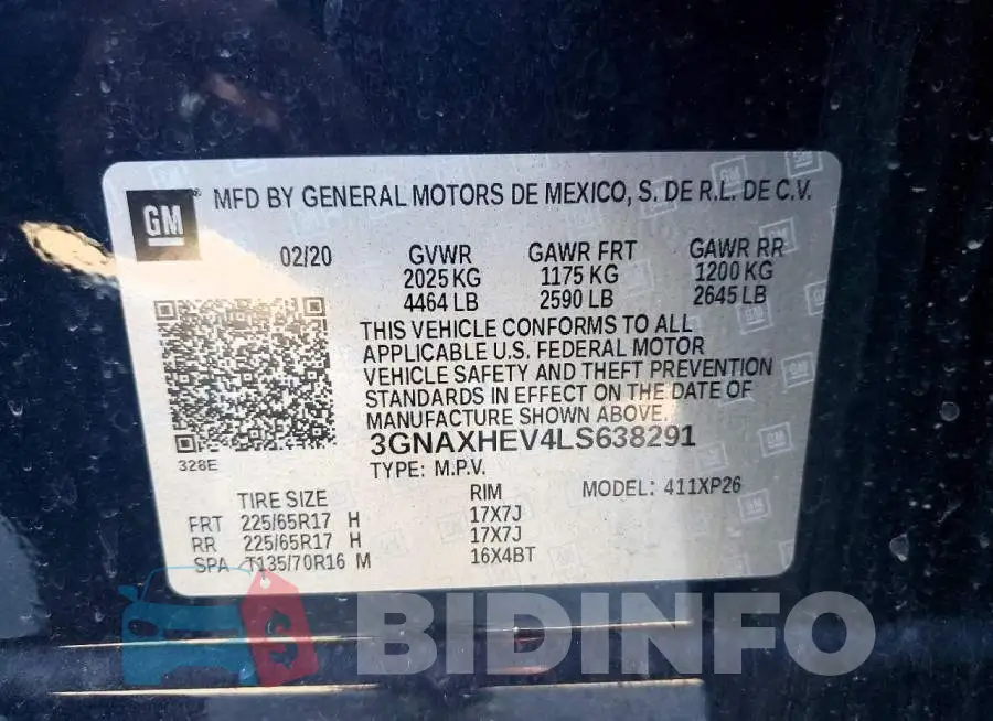 3GNAXHEV4LS638291 Photo# 13