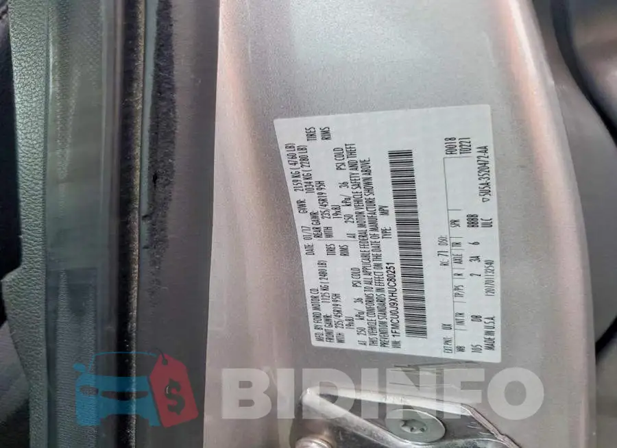 1FMCU0J9XHUC80251 Photo# 14