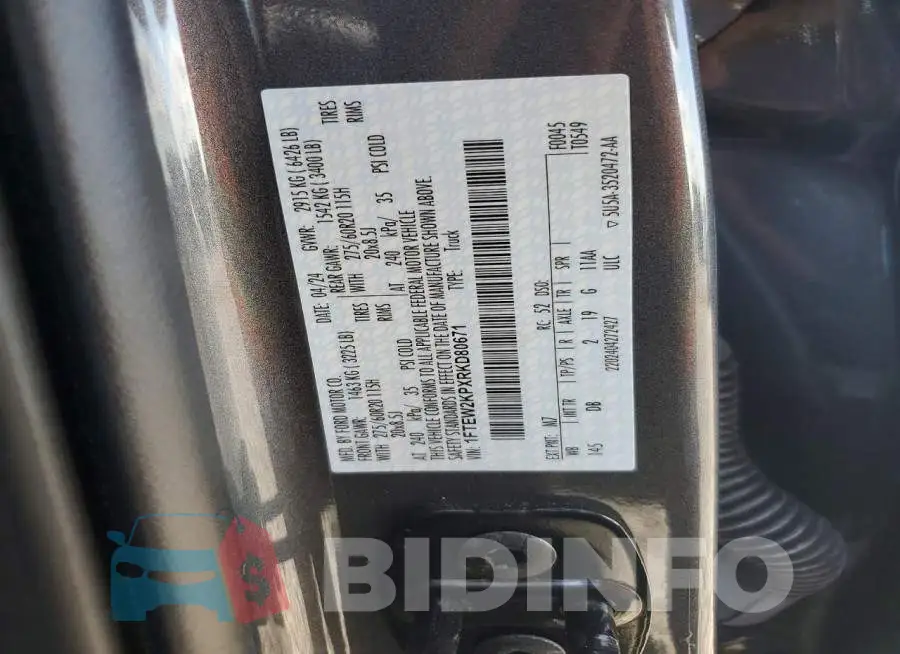 1FTEW2KPXRKD80671 Photo# 12