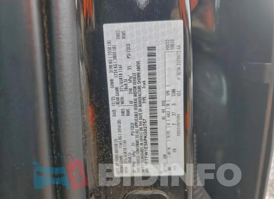 1FTFW1E56PKG02757 Photo# 12
