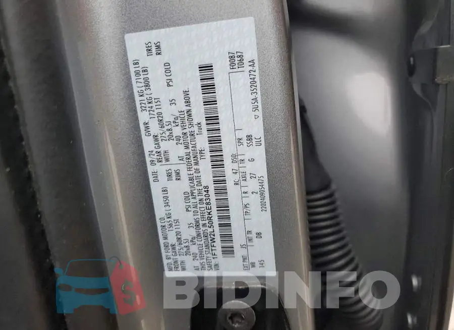1FTFW2L50RKE83048 Photo# 12