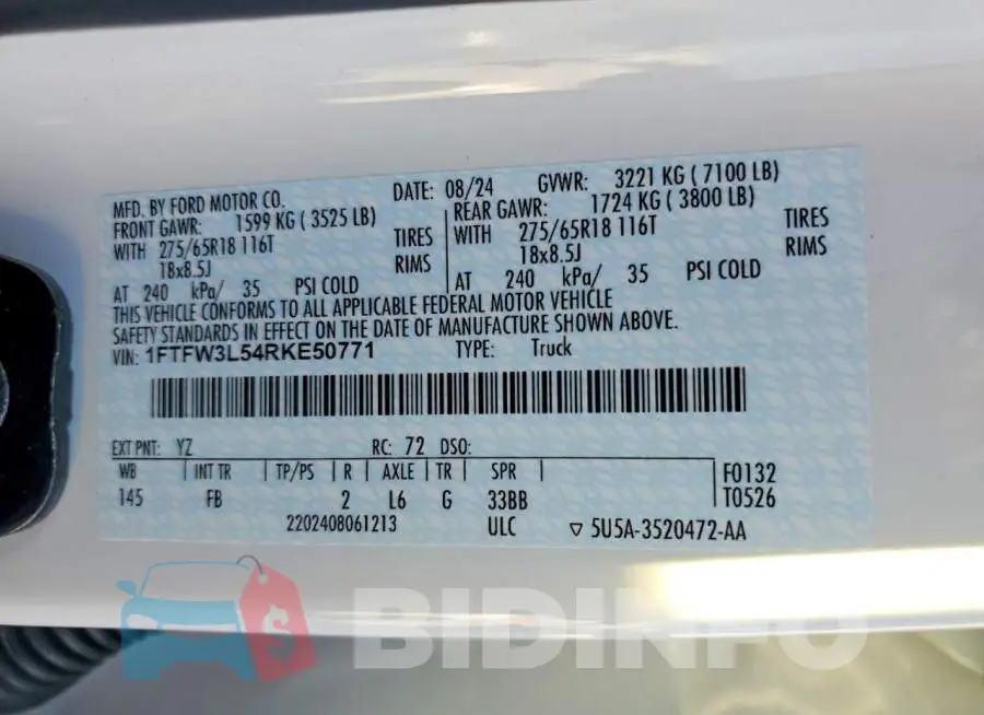 1FTFW3L54RKE50771 Photo# 13
