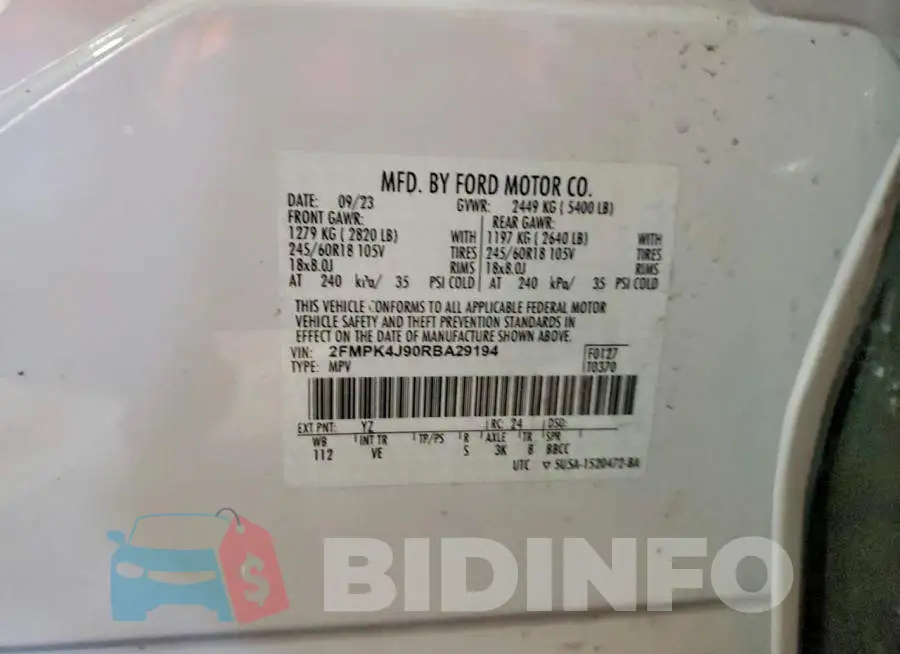2FMPK4J90RBA29194 Photo# 14
