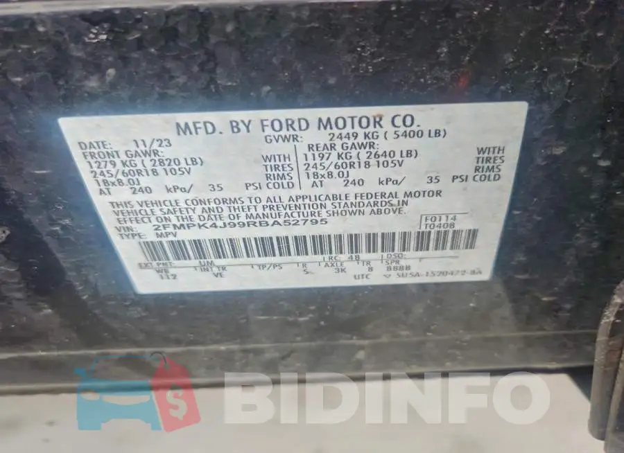 2FMPK4J99RBA52795 Photo# 13