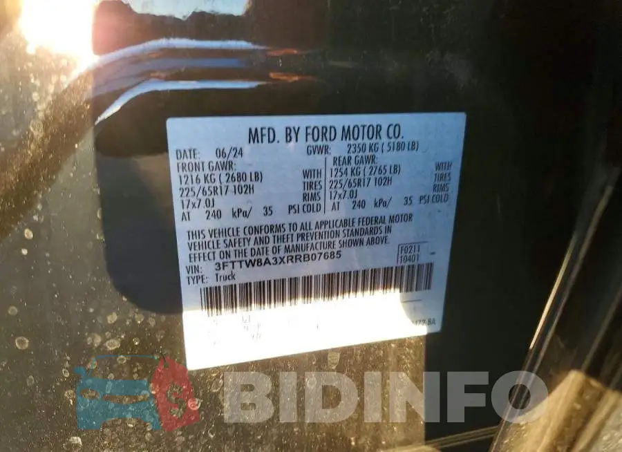 3FTTW8A3XRRB07685 Photo# 13