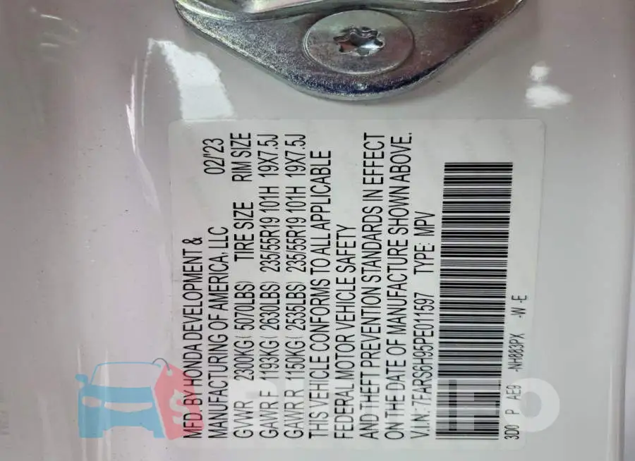 7FARS6H95PE011597 Photo# 14