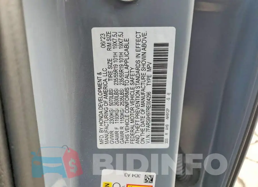 7FARS6H97RE004296 Photo# 13