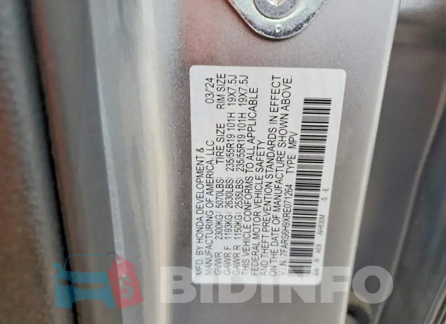 7FARS6H9XRE071264 Photo# 12