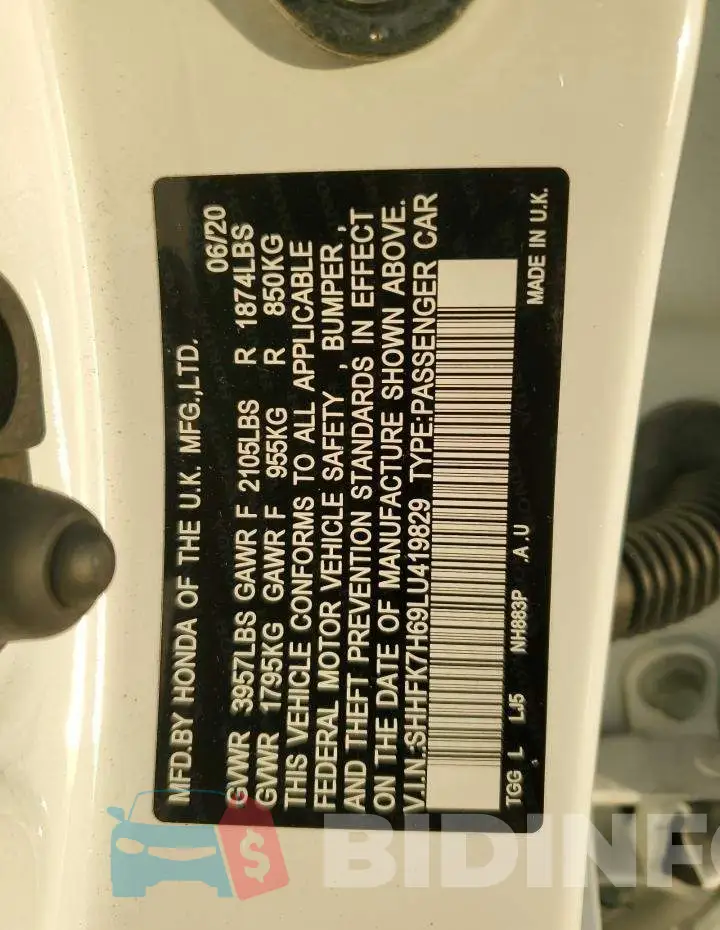SHHFK7H69LU419829 Photo# 12