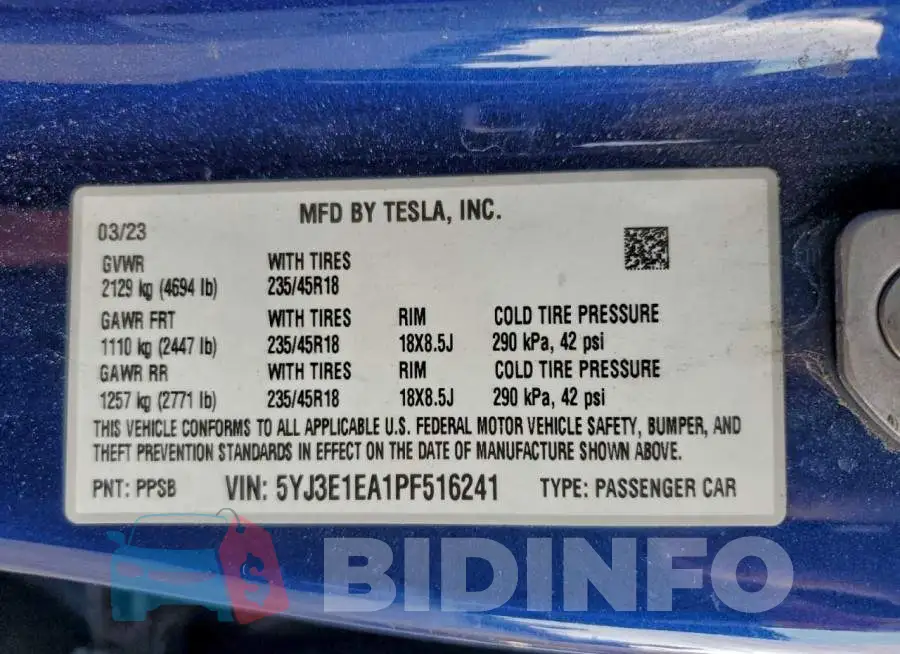 5YJ3E1EA1PF516241 Photo# 13
