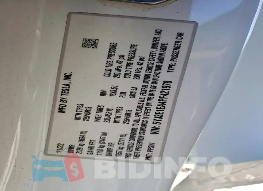 5YJ3E1EA4PF421978 Photo# 12