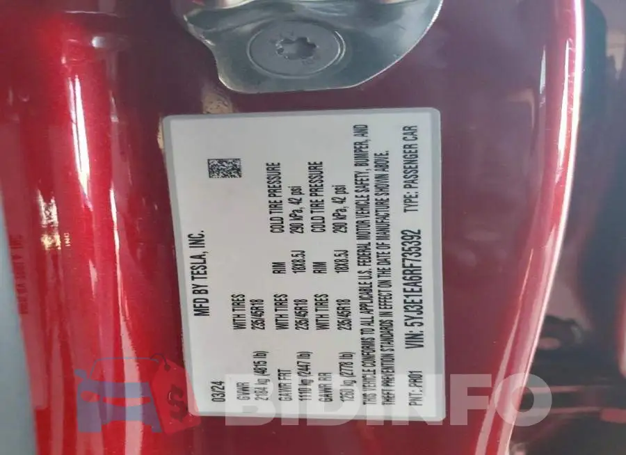 5YJ3E1EA6RF735392 Photo# 12