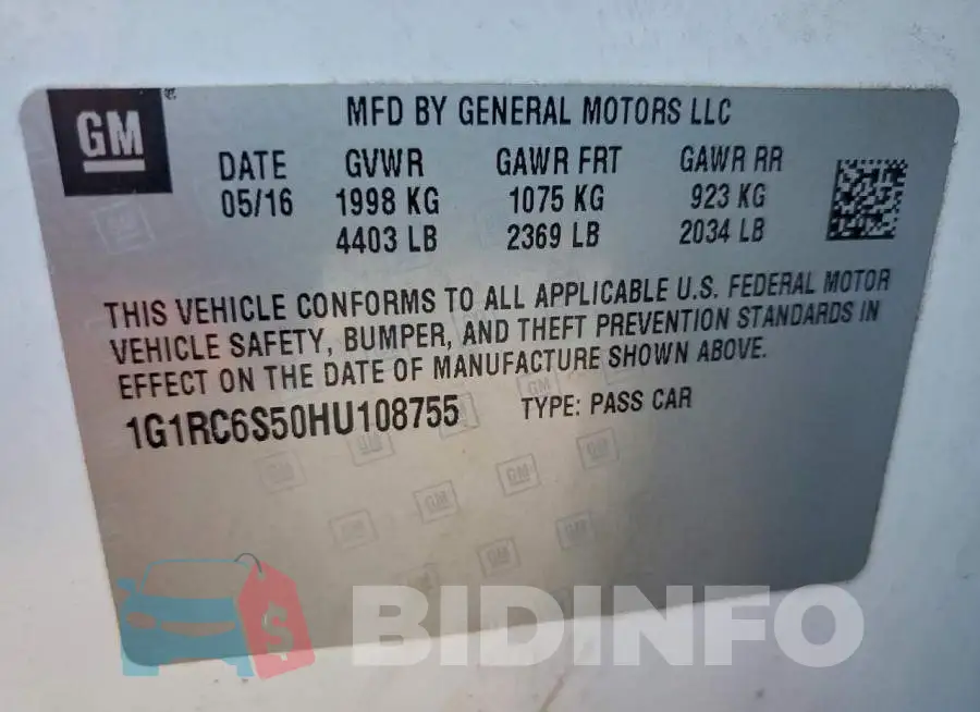 1G1RC6S50HU108755 Photo# 12